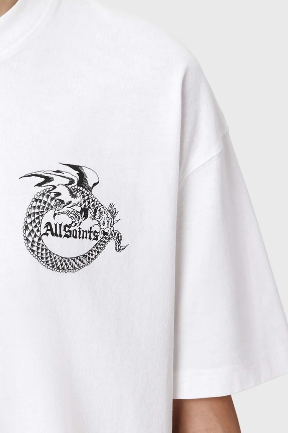 Βαμβακερό μπλουζάκι AllSaints TERRA λευκό M023PE