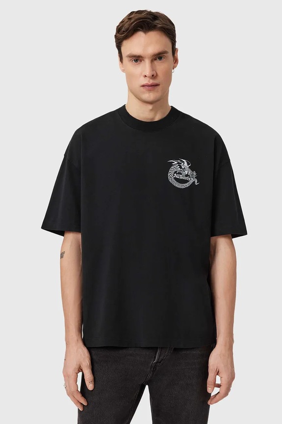 Βαμβακερό μπλουζάκι AllSaints TERRA M023PE μαύρο SS26
