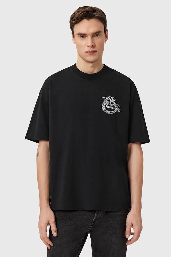 AllSaints t-shirt bawełniany TERRA M023PE czarny SS26