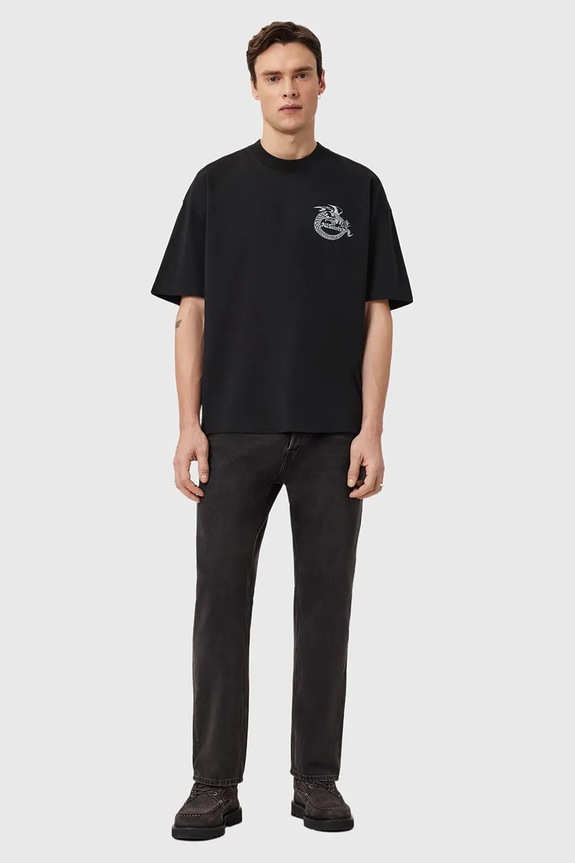 Ρούχα Βαμβακερό μπλουζάκι AllSaints TERRA M023PE μαύρο