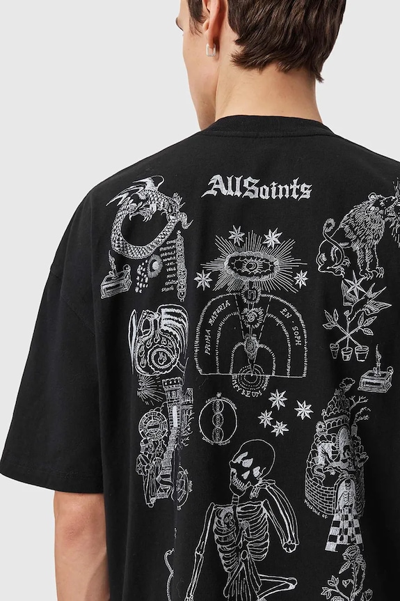 AllSaints t-shirt bawełniany TERRA M023PE czarny