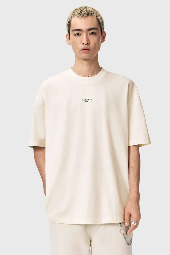 Bavlnené tričko AllSaints MIKRO relaxed biela M028JE