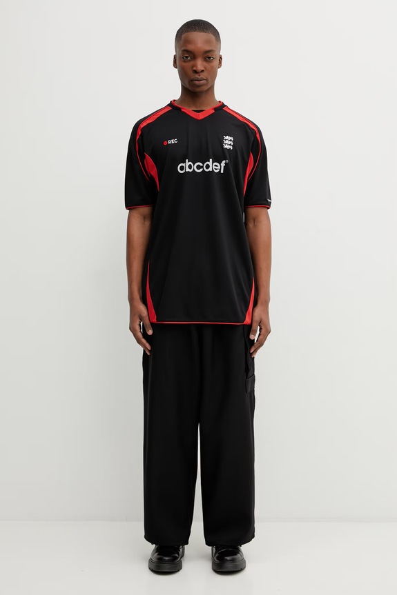 VETEMENTS t-shirt Alphabet Football Jersey ME76TR268BR czarny