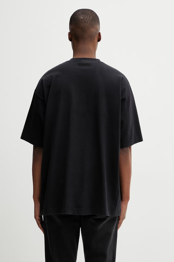 Odzież VETEMENTS t-shirt bawełniany Global MF ME76TR225B czarny
