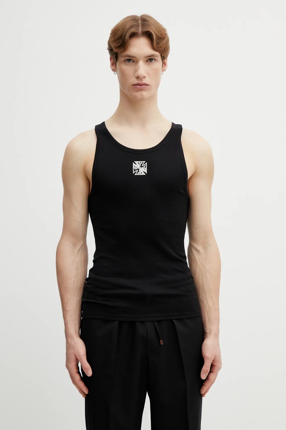 Топ VETEMENTS Biker Cross Logo круглий виріз чорний ME76TT159B