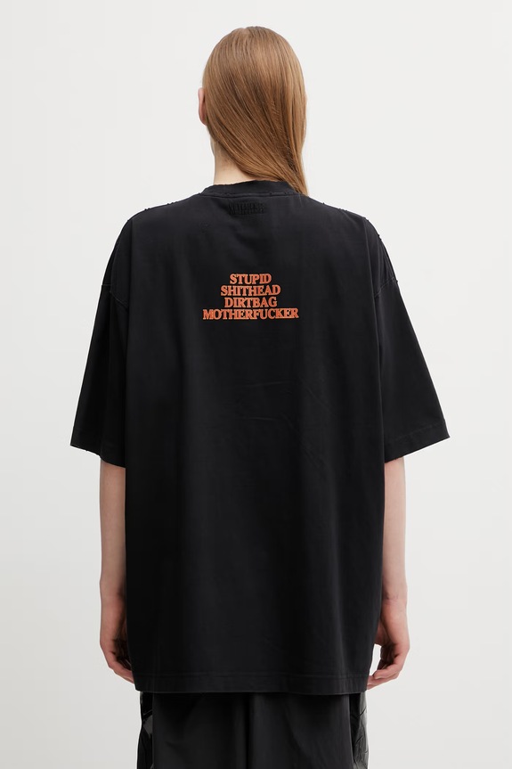 Одяг Бавовняна футболка VETEMENTS MF ME76TR221B чорний