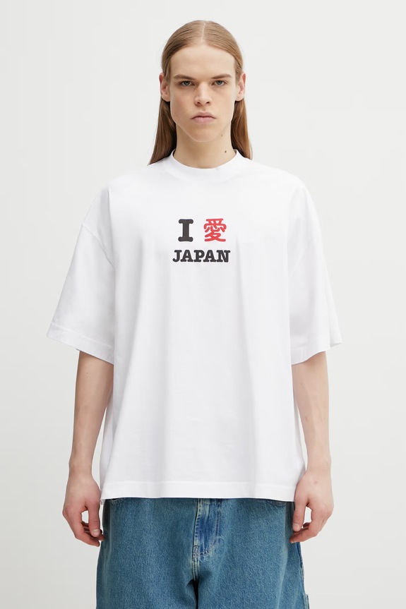 Бавовняна футболка VETEMENTS Japan Tourist надрук білий ME76TR260W