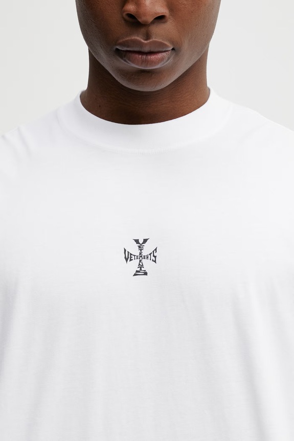 VETEMENTS t-shirt bawełniany Cross Logo biały ME76TR175W
