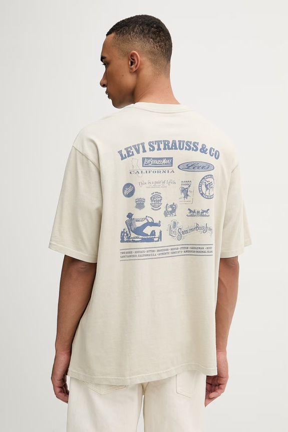Levi's T-shirt ανδρικό βαμβακερό WW GR x WORKWEAR μπεζ 003XL