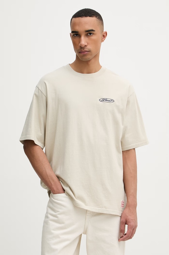 Ρούχα Levi's T-shirt ανδρικό βαμβακερό WW GR x WORKWEAR 003XL μπεζ