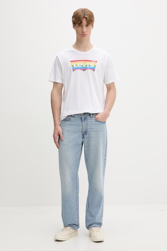 Levi's majica za muškarce od pamuka COMMUNITY TEE x PRIDE 24671.0042 bijela SS26