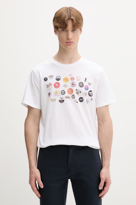 Levi's oversize majica kratkih rukava za muškarce od pamuka COMMUNITY TEE x PRIDE bijela 24671.0047