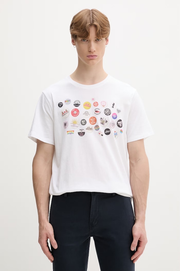 Levi's oversize majica kratkih rukava za muškarce od pamuka COMMUNITY TEE x PRIDE bijela 24671.0047