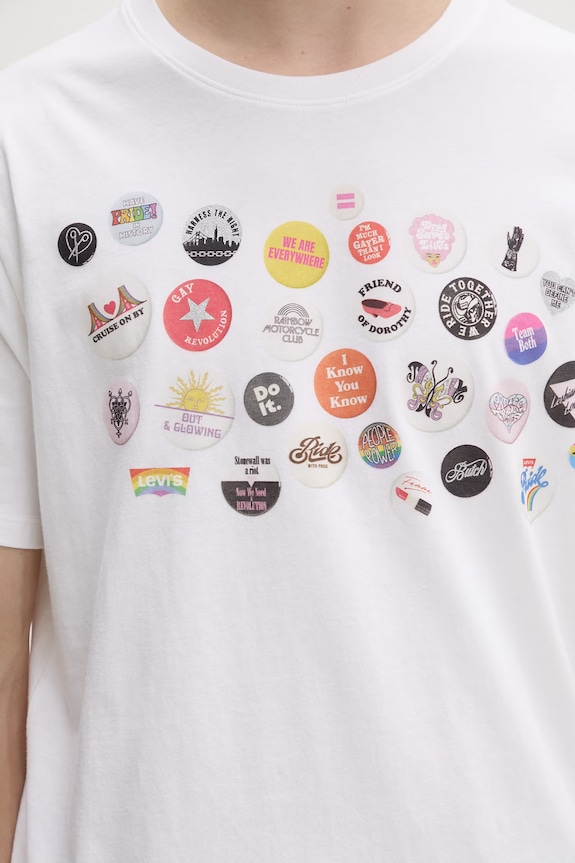 Levi's oversize majica kratkih rukava za muškarce od pamuka COMMUNITY TEE x PRIDE 24671.0047 bijela
