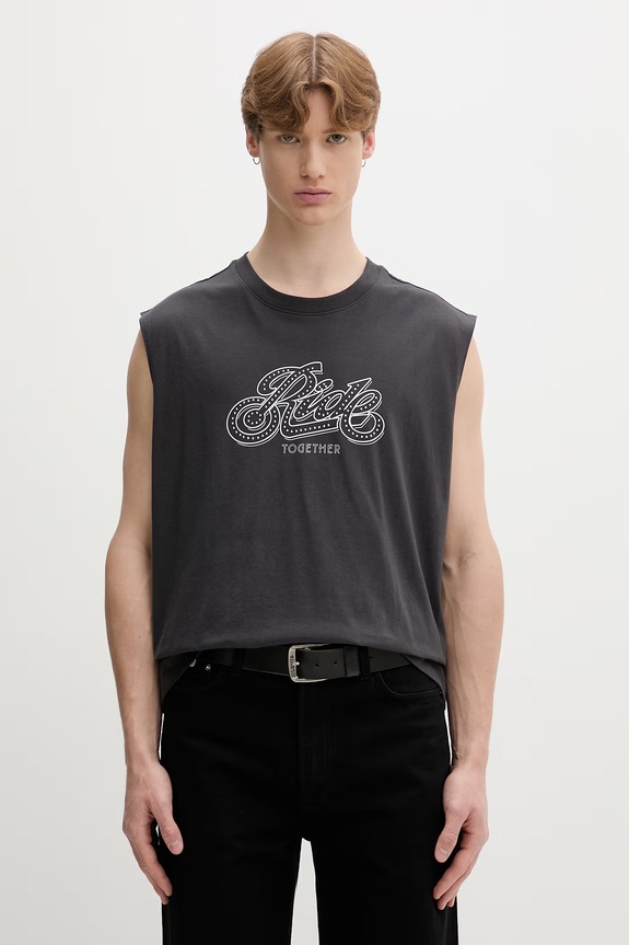 Levi's top za muškarce od pamuka CROPPED MUSCLE TANK RIDE TOGETHER x PRIDE siva A7940.0001