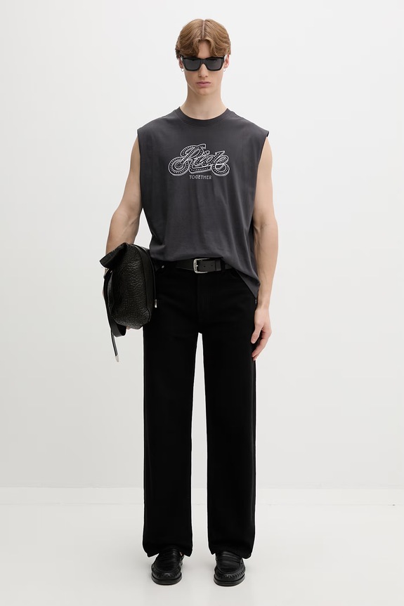 Levi's top za muškarce od pamuka CROPPED MUSCLE TANK RIDE TOGETHER x PRIDE A7940.0001 siva SS26