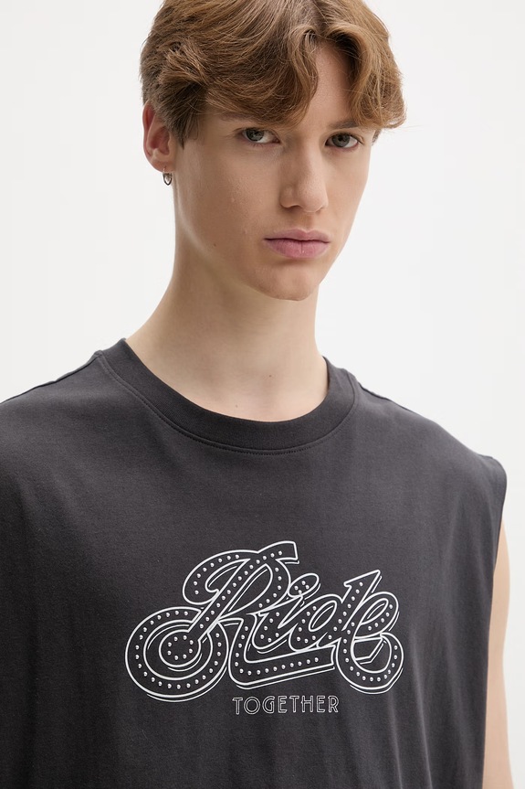 Levi's top za muškarce od pamuka CROPPED MUSCLE TANK RIDE TOGETHER x PRIDE siva A7940.0001