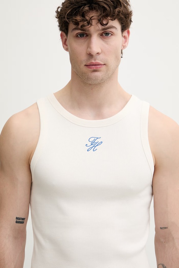 Tommy Hilfiger top za muškarce od pamuka s elastanom SUMMER bež UM0UM03841
