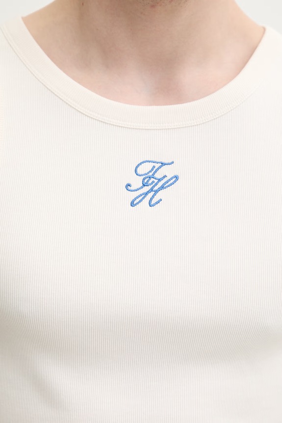 Tommy Hilfiger top za muškarce od pamuka s elastanom SUMMER UM0UM03841 bež