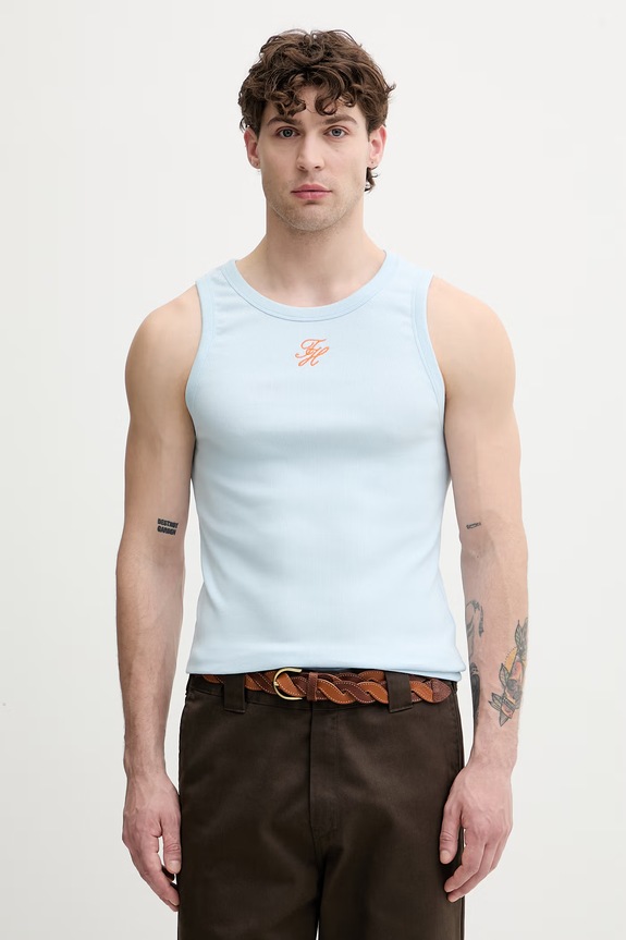 Tommy Hilfiger top pánský bavlněný s elastanem SUMMER modrá UM0UM03841