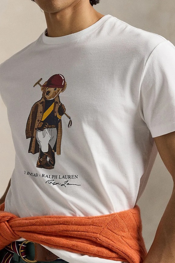 Polo Ralph Lauren tricou din bumbac alb 710B16611