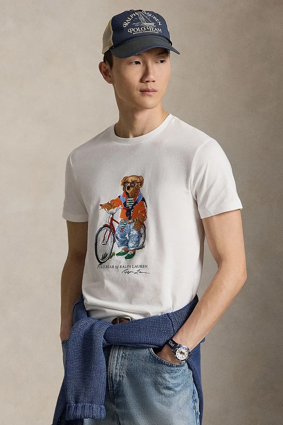 Polo Ralph Lauren t-shirt bawełniany nadruk biały 710B16612