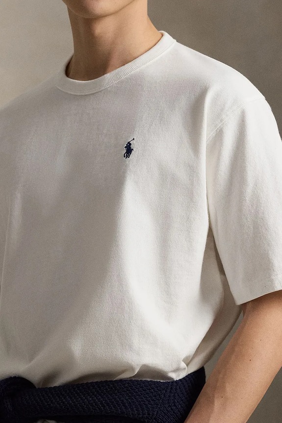 Polo Ralph Lauren Oversize t-shirt ανδρικό βαμβακερό λευκό 710A12979