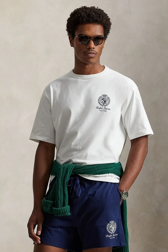Polo Ralph Lauren t-shirt bawełniany nadruk biały 710A13265