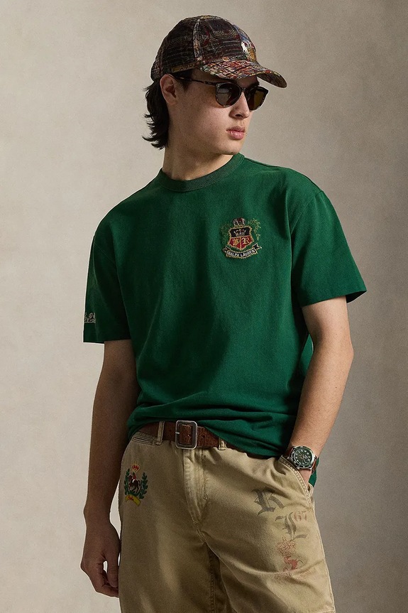 Polo Ralph Lauren tricou pentru bărbați, din bumbac verde 710B13519