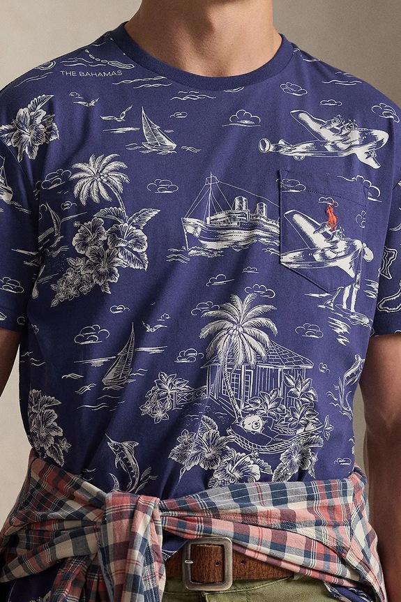 Polo Ralph Lauren t-shirt bawełniany granatowy 710B16619