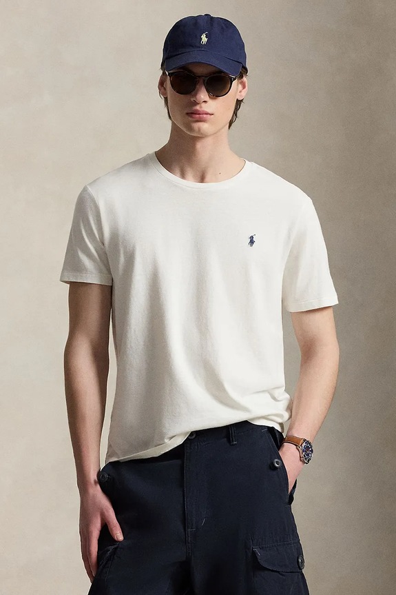 Polo Ralph Lauren tricou din bumbac uni bej 710B23304