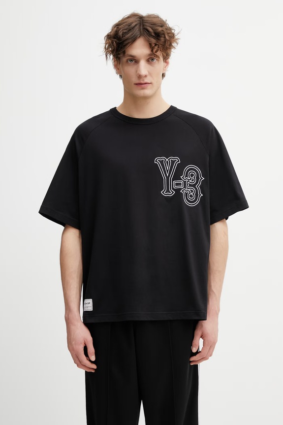 Y-3 EL5 GFX SS TEE t-shirt in cotone da uomo nero KQ9307