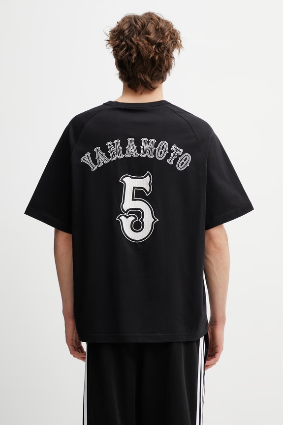 Abbigliamento Y-3 EL5 GFX SS TEE t-shirt in cotone da uomo KQ9307 nero