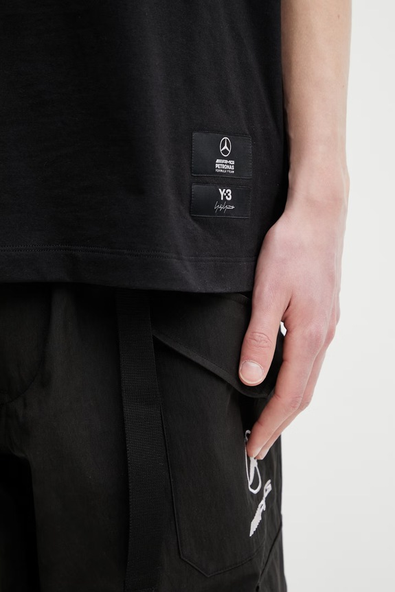 Y-3 x F1 LOGO SS TEE basic tričko bavlnené pánske čierna KR2373
