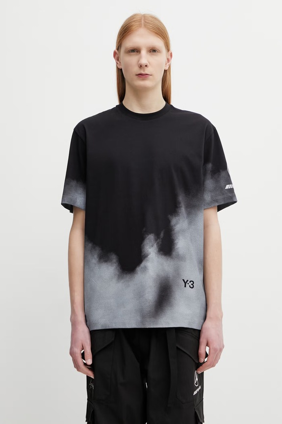 Y-3 pánske bavlnené basic tričko x F1 TOUR SS TEE čierna KR2376