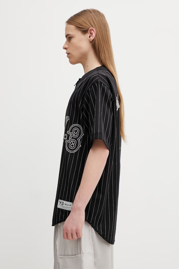 Y-3 cămașă din amestec de lână ELITE 5 BSBALL KS7640 negru SS26