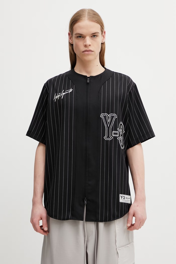 Îmbrăcăminte Y-3 cămașă din amestec de lână ELITE 5 BSBALL KS7640 negru