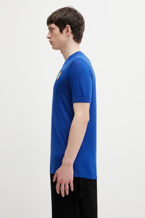 adidas Performance FIGC 70S JSY sveter s krátkym rukávom s prímesou vlny pánsky JN3706 modrá SS26