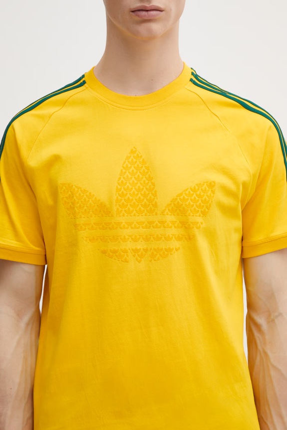 Бавовняна футболка adidas Originals MONOGRAM 3S T жовтий KD0404