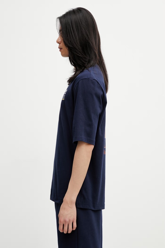 Lacoste T-shirt bawełniany męski TH0375 granatowy SS26