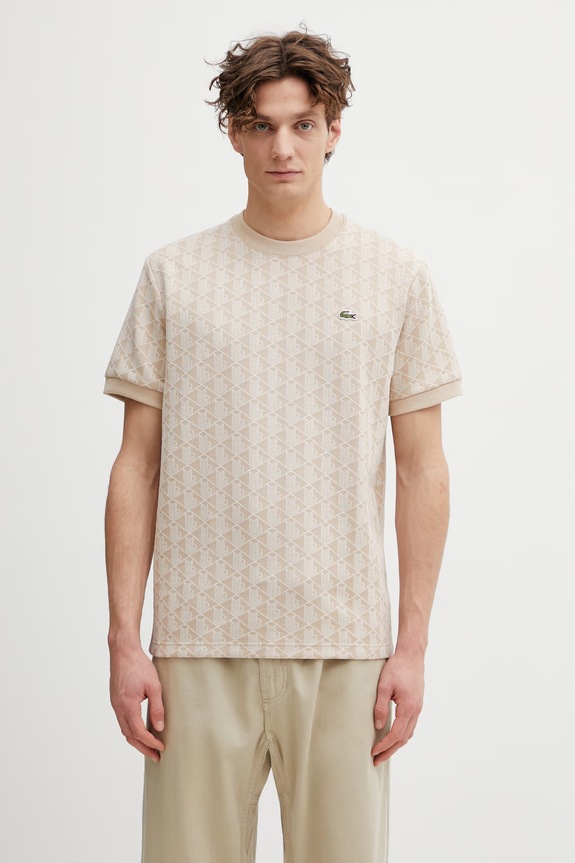 Lacoste t-shirt men's Planet friendly beige TH1197