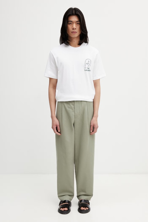 Lacoste T-shirt bawełniany męski TH1433 biały