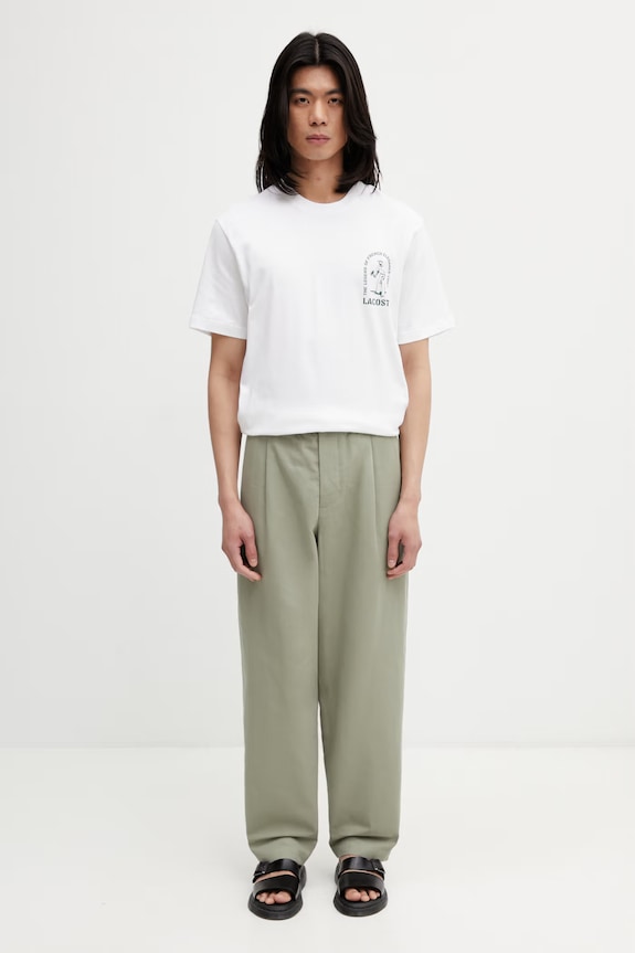 Lacoste T-shirt bawełniany męski TH1433 biały