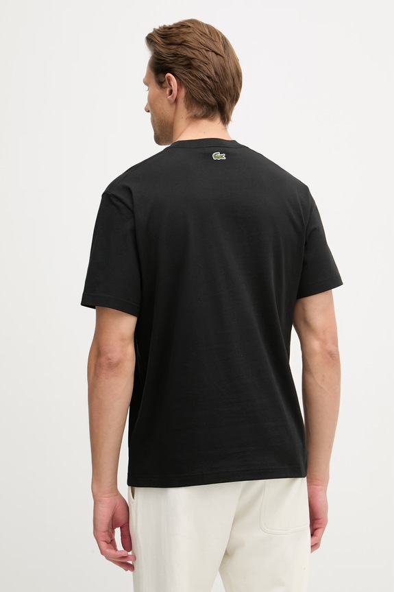 Îmbrăcăminte Lacoste tricou pentru bărbați, din bumbac TH1433 negru