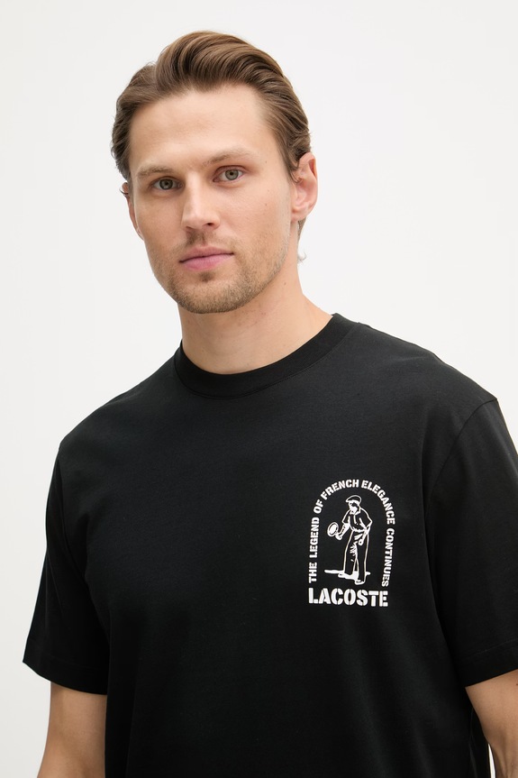 Lacoste tricou pentru bărbați, din bumbac negru TH1433