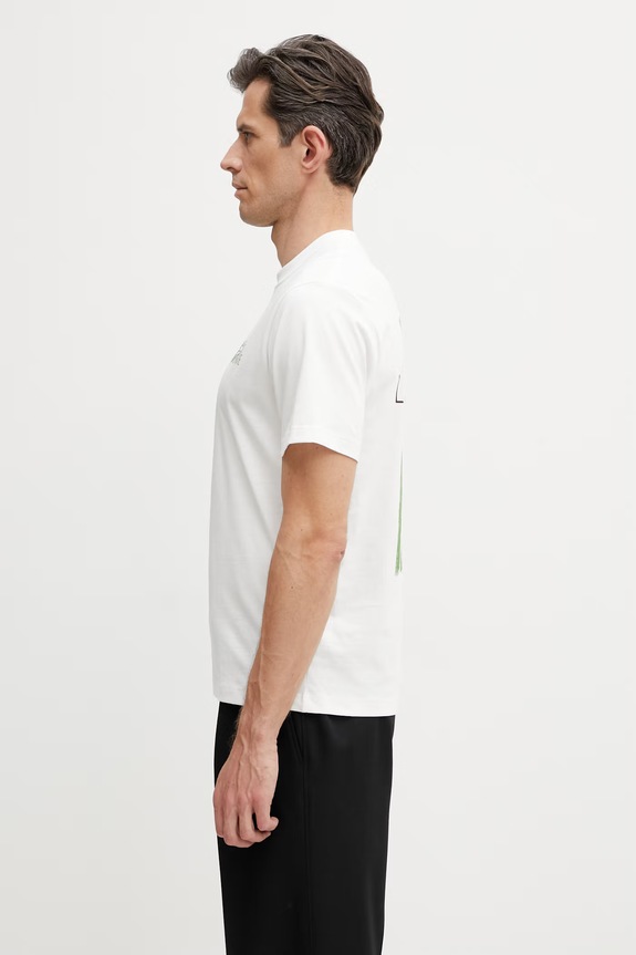 Odzież Lacoste T-shirt męski bawełniany TH2197 biały