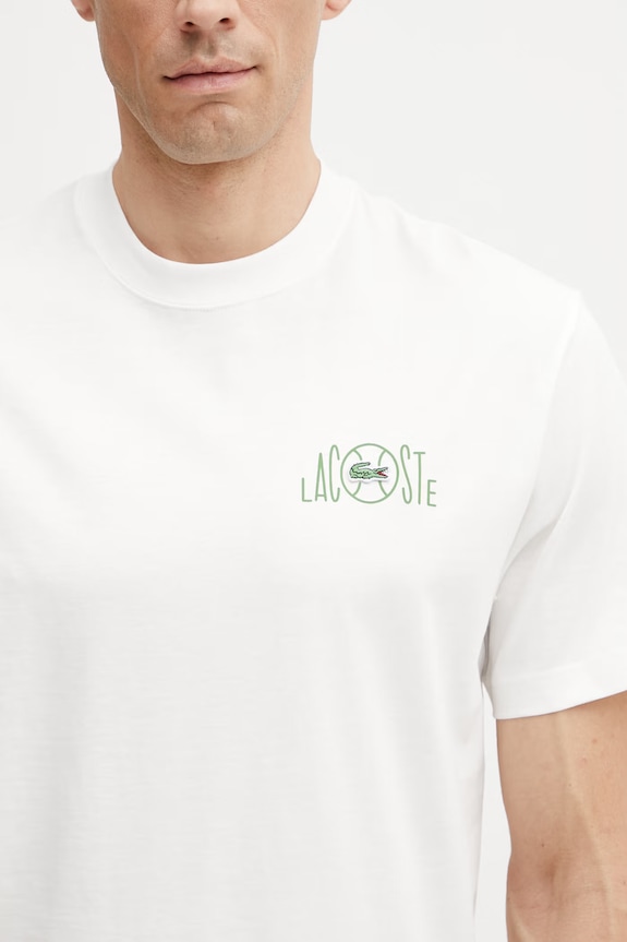 Lacoste T-shirt męski bawełniany biały TH2197
