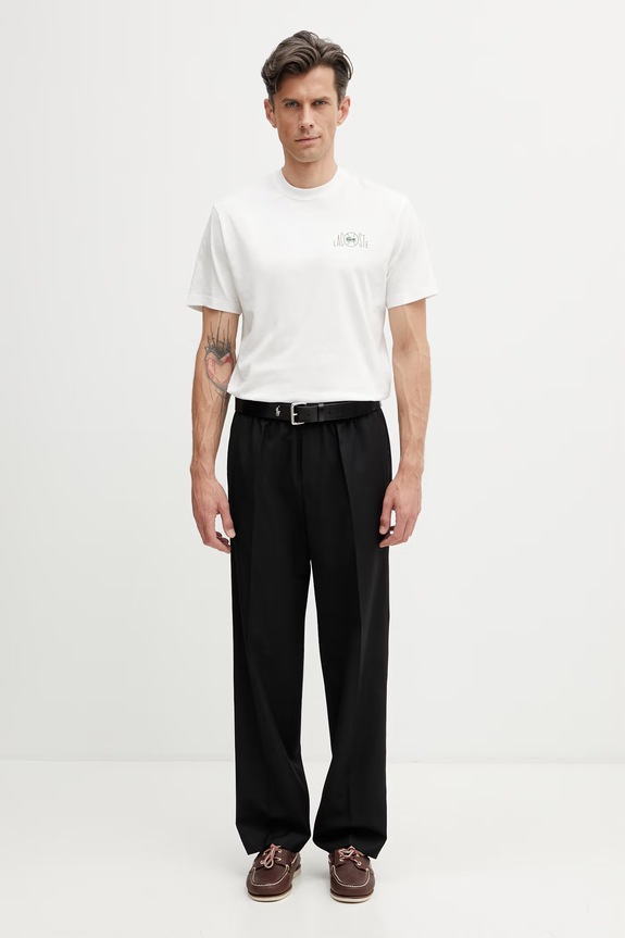 Lacoste T-shirt męski bawełniany TH2197 biały