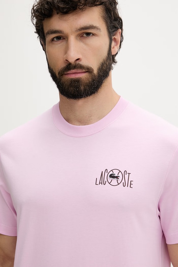 Lacoste тениска мъжка от памук виолетов TH2197