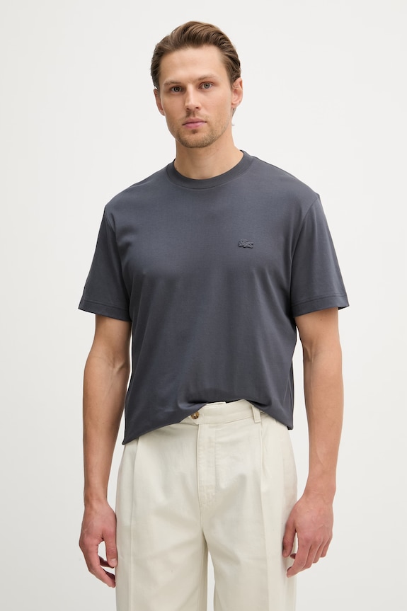 Lacoste t-shirt basic bawełniany męski szary TH5931